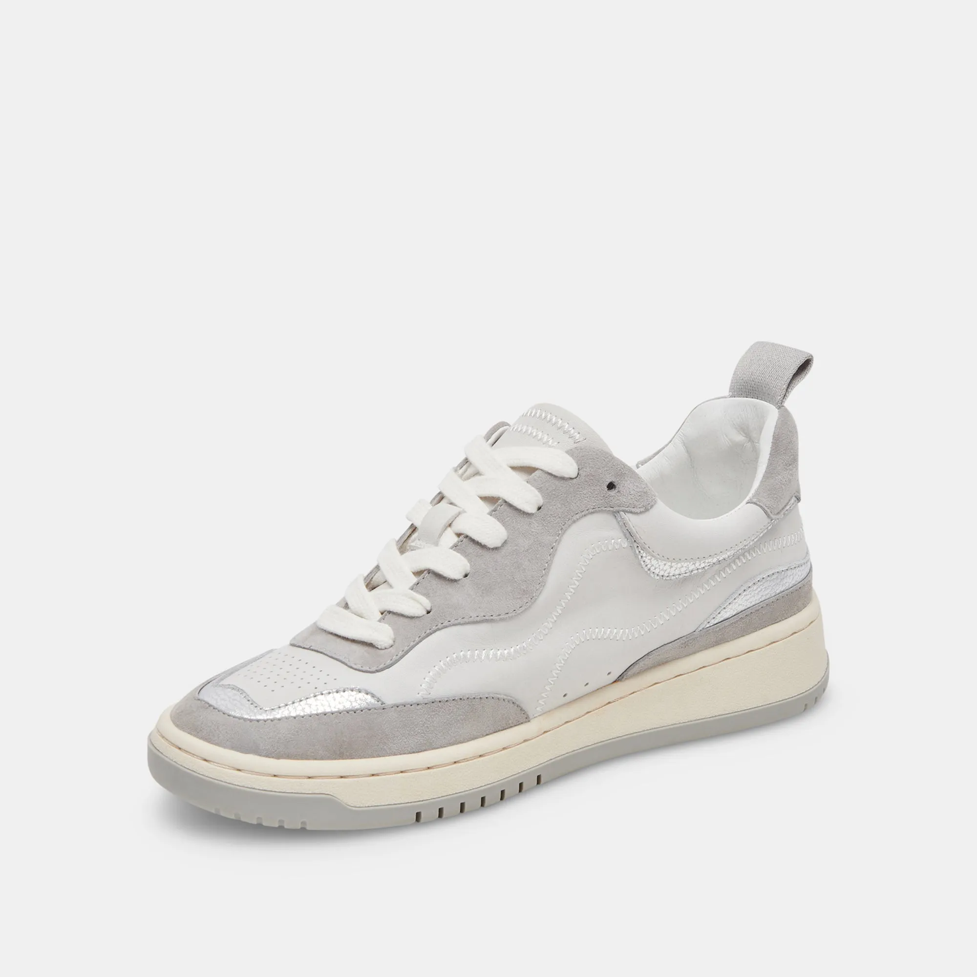 ADELLA SNEAKERS WEISS GRAU LEDER