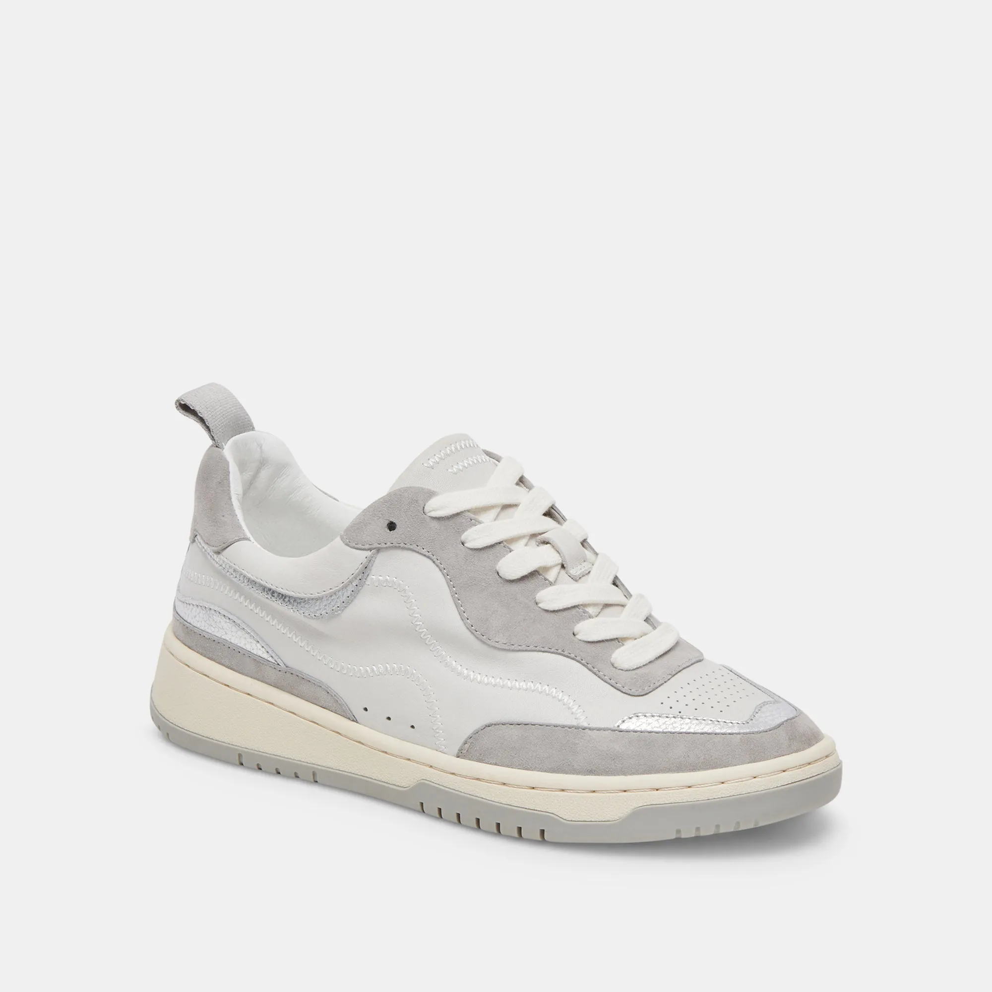 ADELLA SNEAKERS WEISS GRAU LEDER