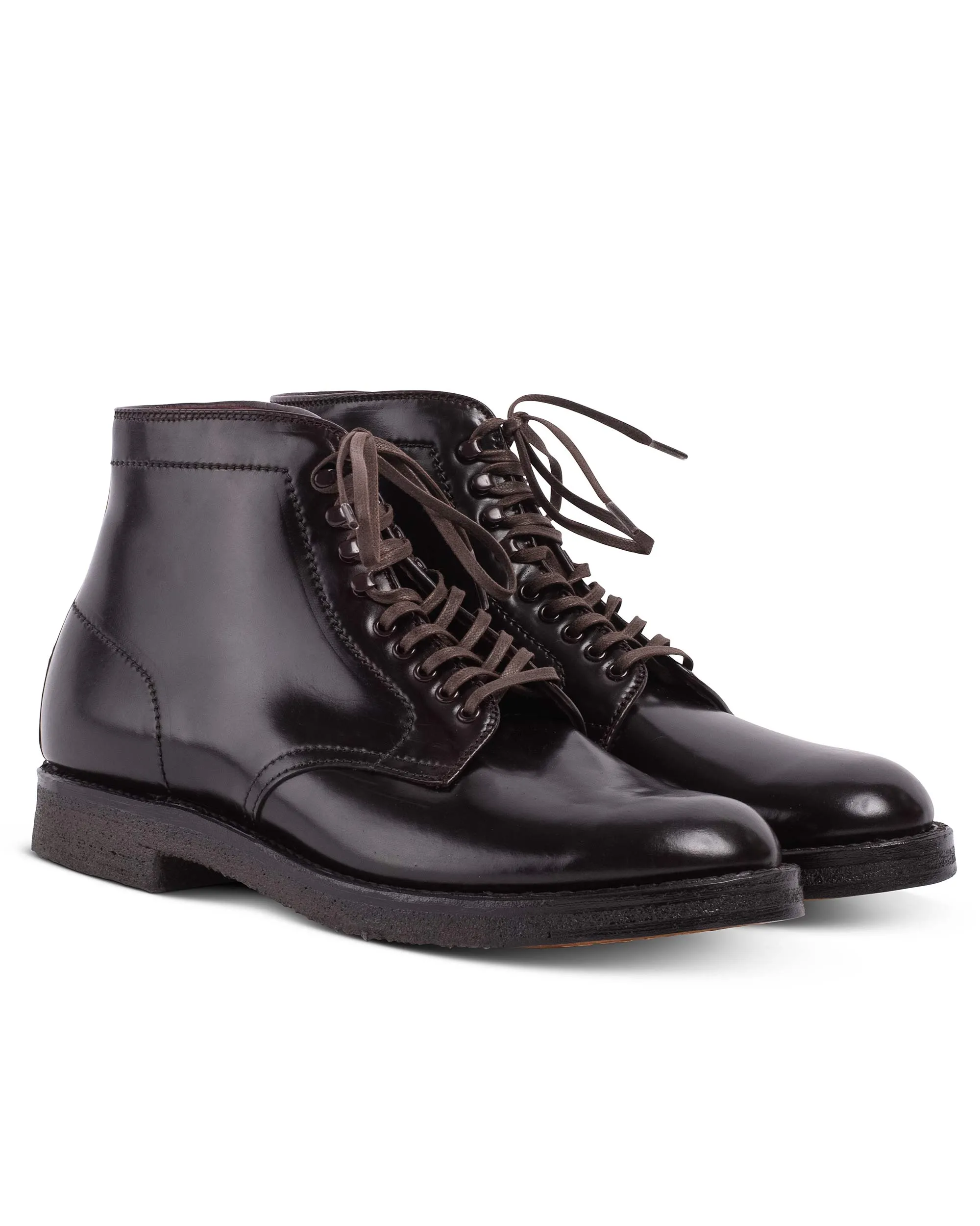 Alden Plain Toe Stiefel Farbe 8 Cordovan mit Kreppsohle 4600H