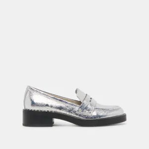 ALIANE LOAFERS SILBER GESTRESSTES LEDER