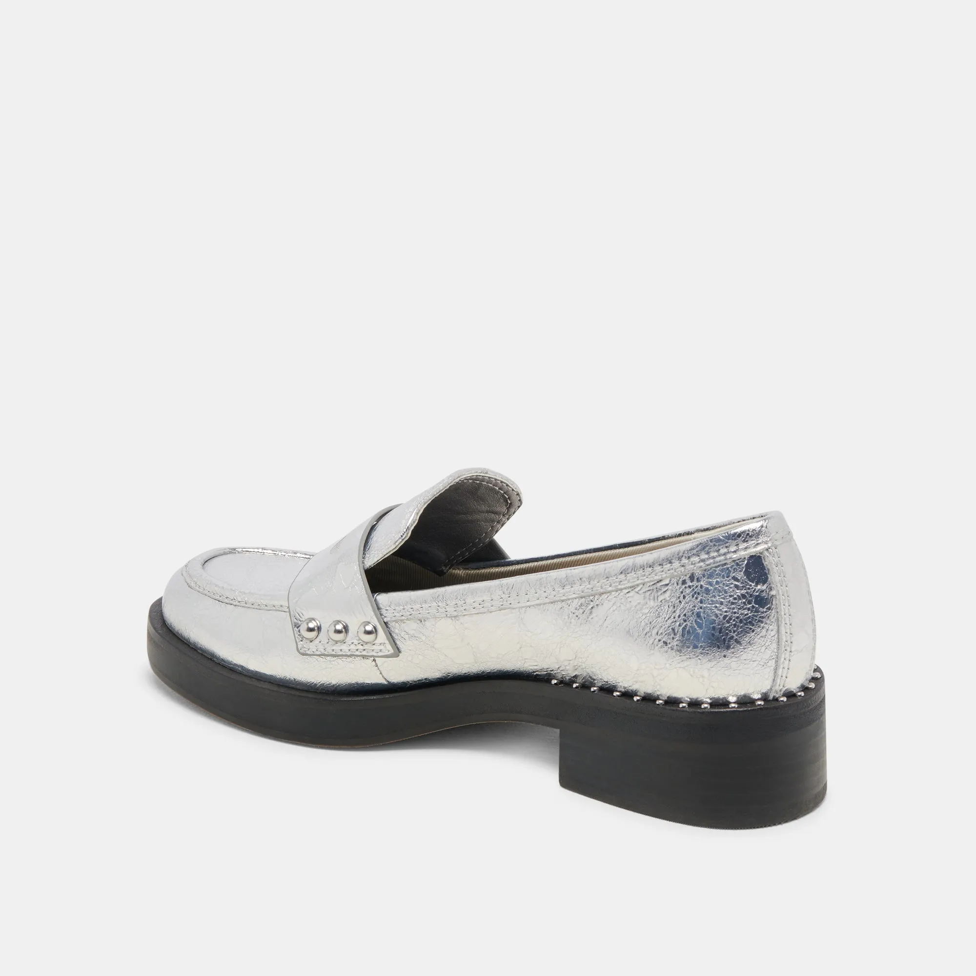 ALIANE LOAFERS SILBER GESTRESSTES LEDER