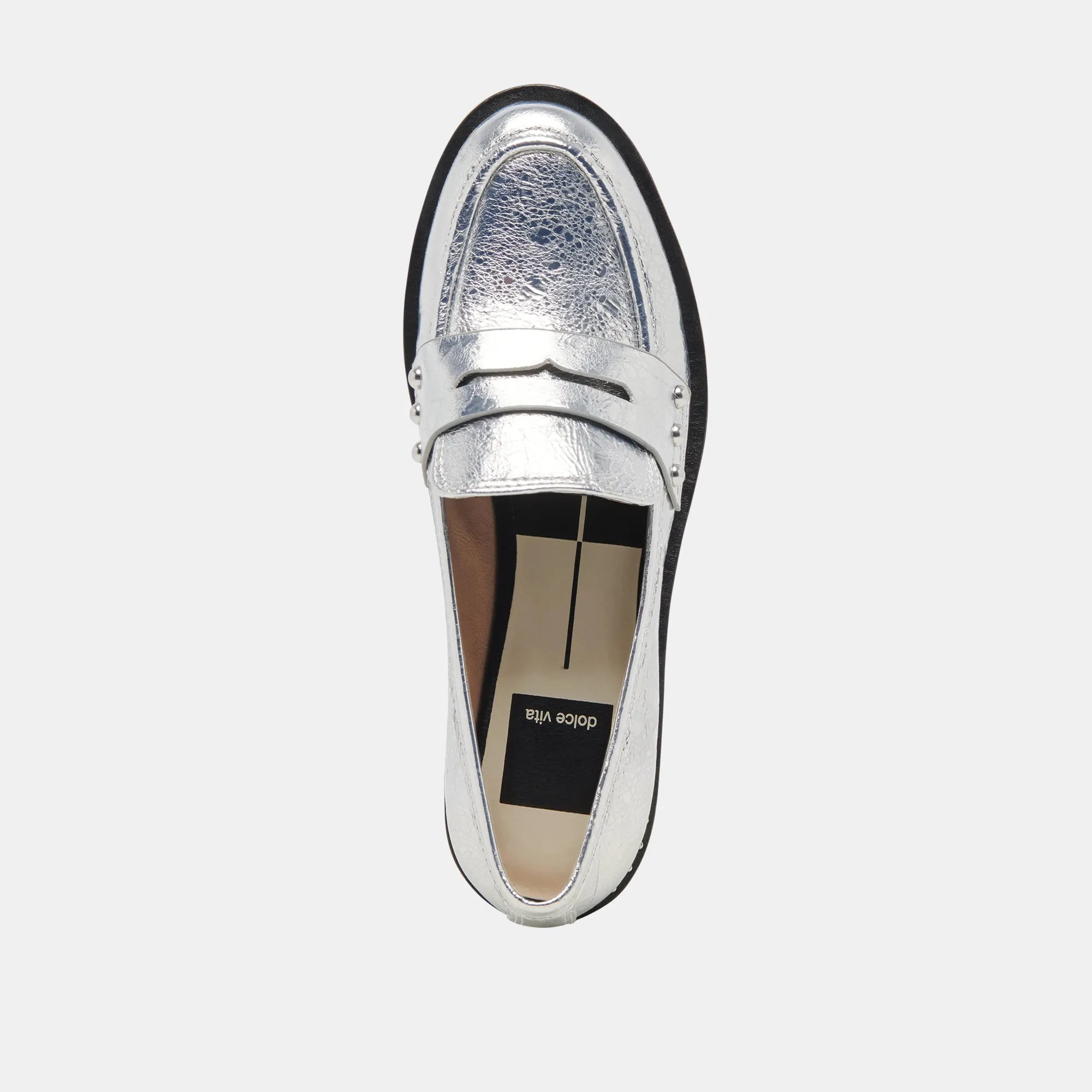 ALIANE LOAFERS SILBER GESTRESSTES LEDER