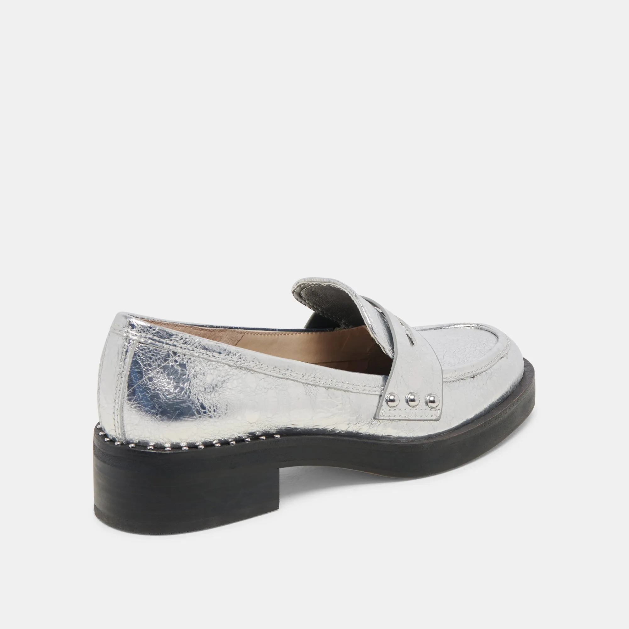 ALIANE LOAFERS SILBER GESTRESSTES LEDER