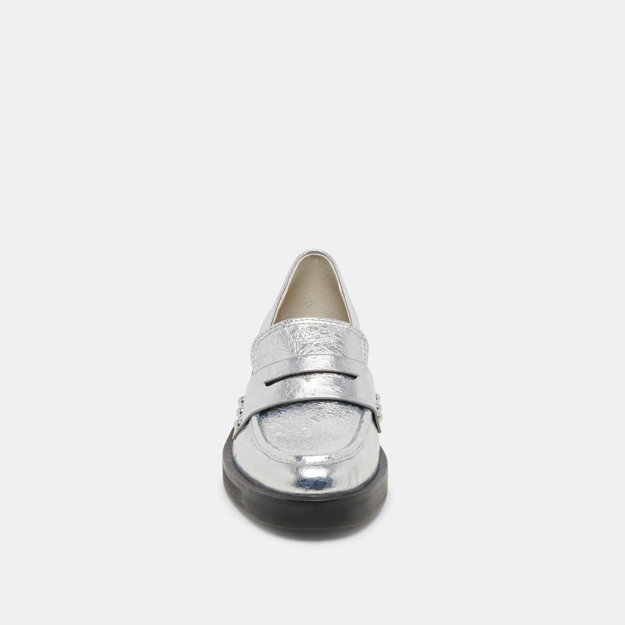 ALIANE LOAFERS SILBER GESTRESSTES LEDER