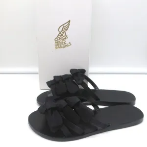 Ancient Greek Sandals Hara Schleifen-Sandalen Schwarz Satin Größe 38