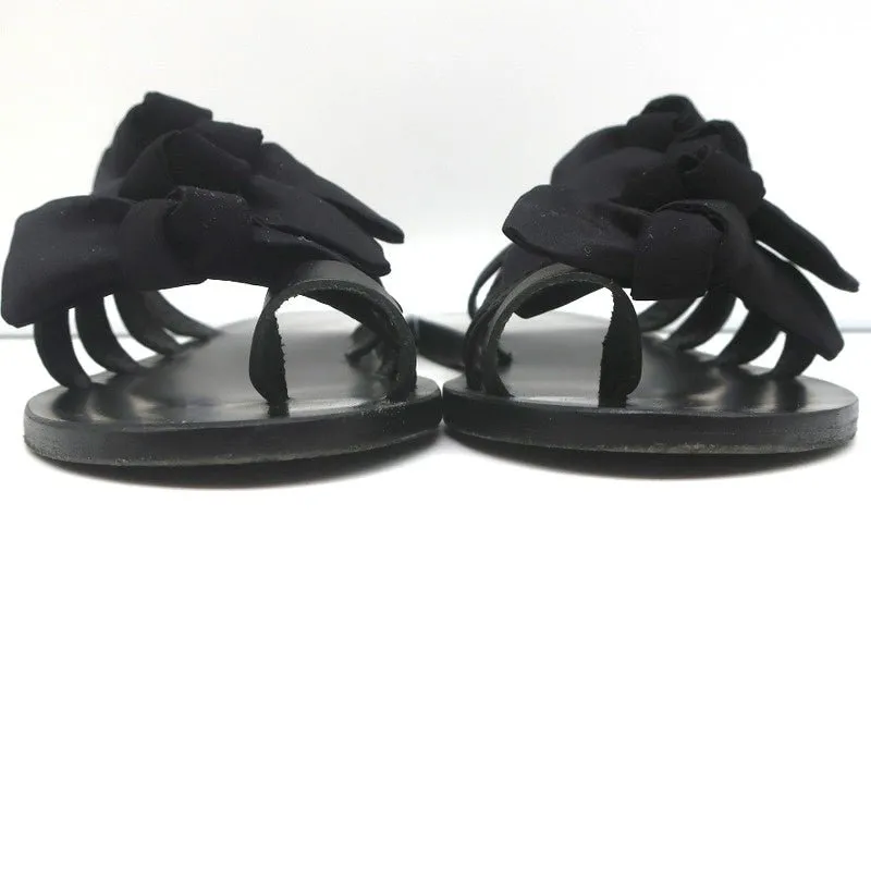 Ancient Greek Sandals Hara Schleifen-Sandalen Schwarz Satin Größe 38