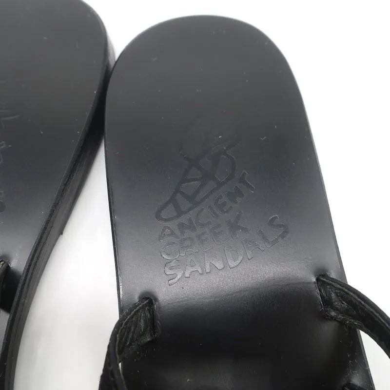 Ancient Greek Sandals Hara Schleifen-Sandalen Schwarz Satin Größe 38