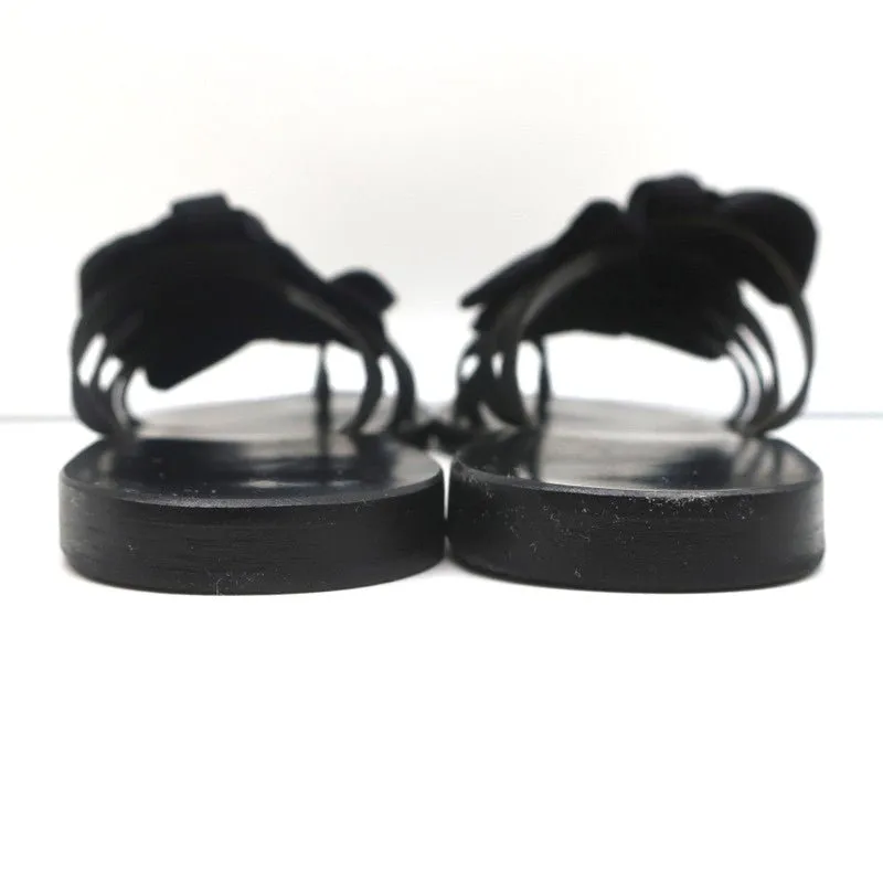 Ancient Greek Sandals Hara Schleifen-Sandalen Schwarz Satin Größe 38