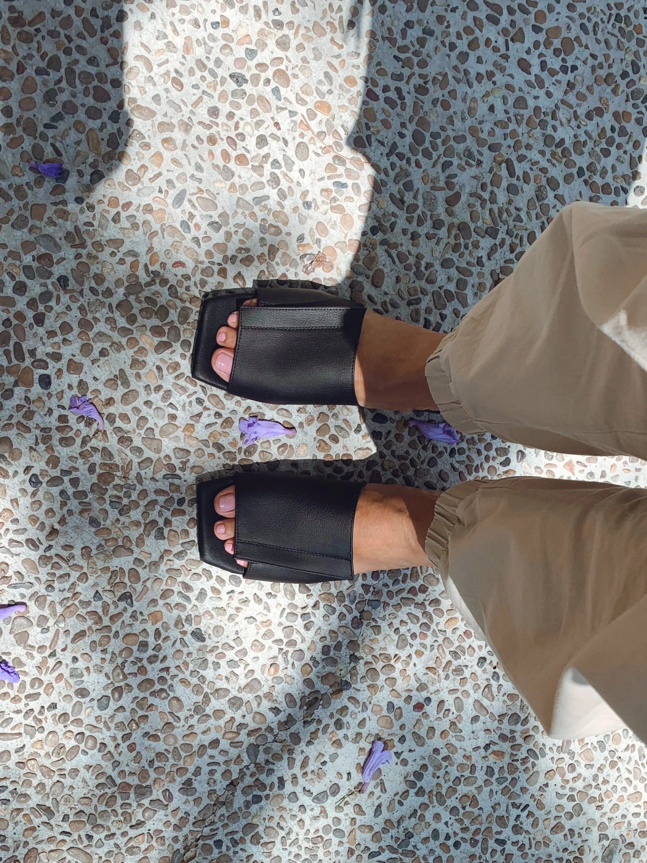 Andrea Kaktusleder Vegane Sandalen | Schwarz