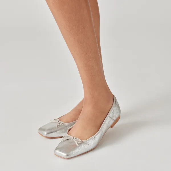 ANISA BALLERINAS SILBER ANTIKE LEDEROPTIK