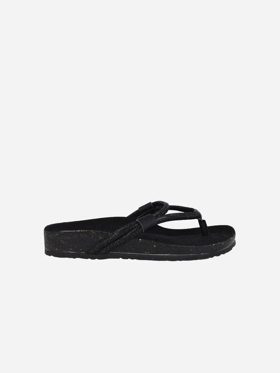 Antea Damen Kork Vegan Sandalen | Schwarz
