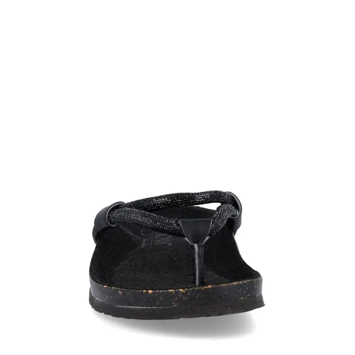 Antea Damen Kork Vegan Sandalen | Schwarz