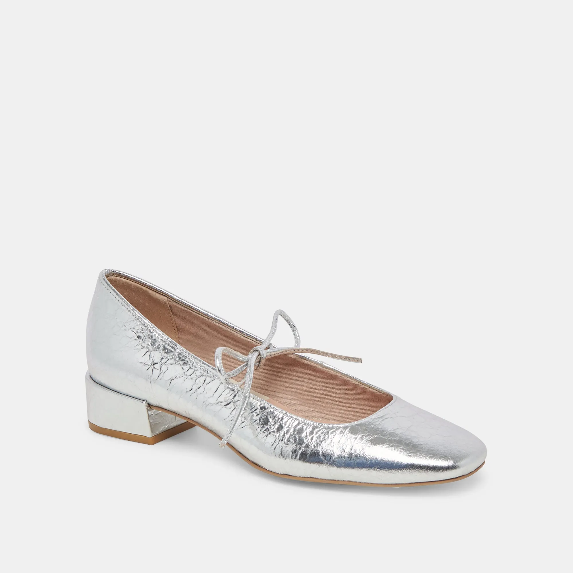 ARDIEN ABSÄTZE SILBER CRINKLE GLANZLEDER
