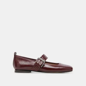 ARORA BALLETTFLATS BURGUNDER ROT KREPP-GLATT LEDER