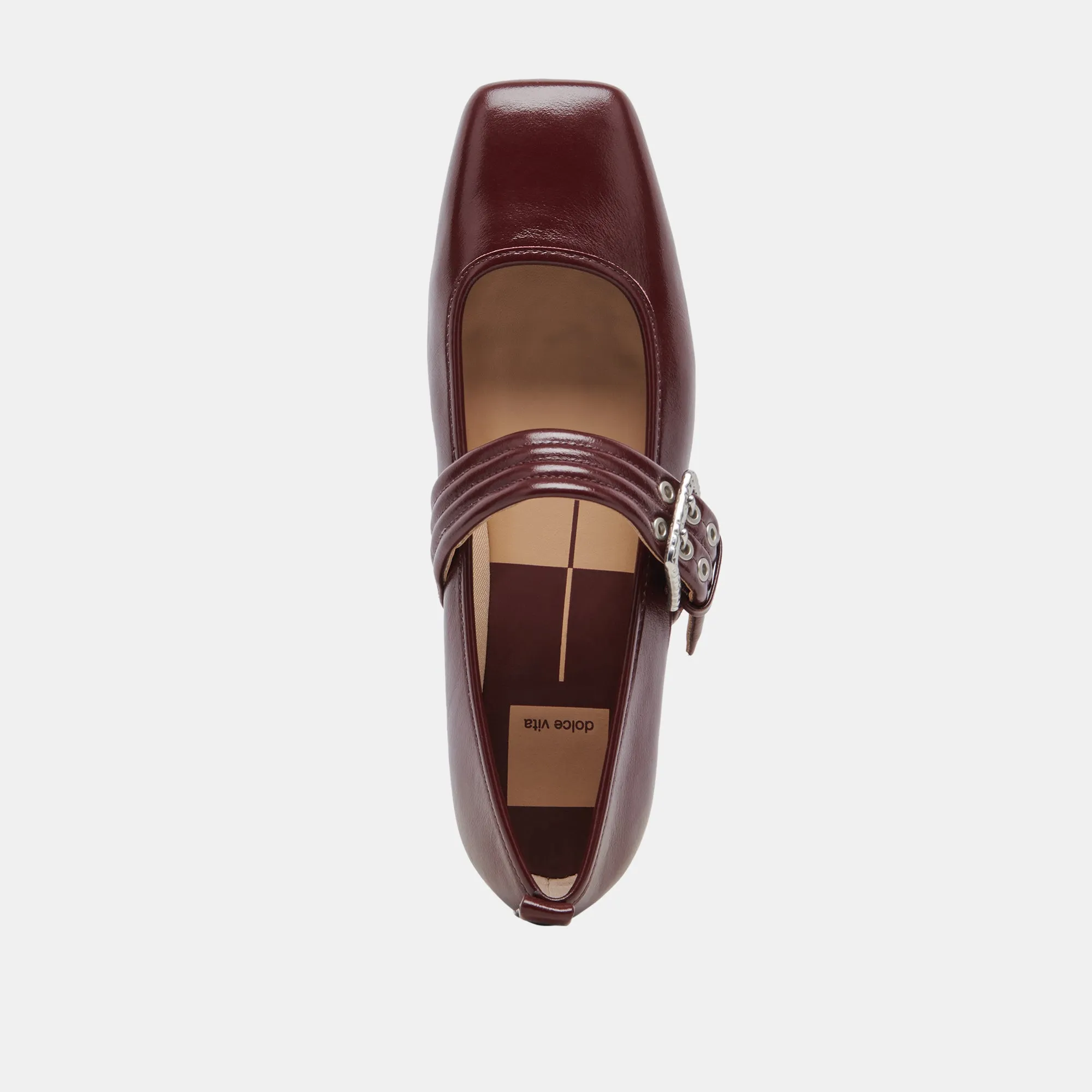 ARORA BALLETTFLATS BURGUNDER ROT KREPP-GLATT LEDER