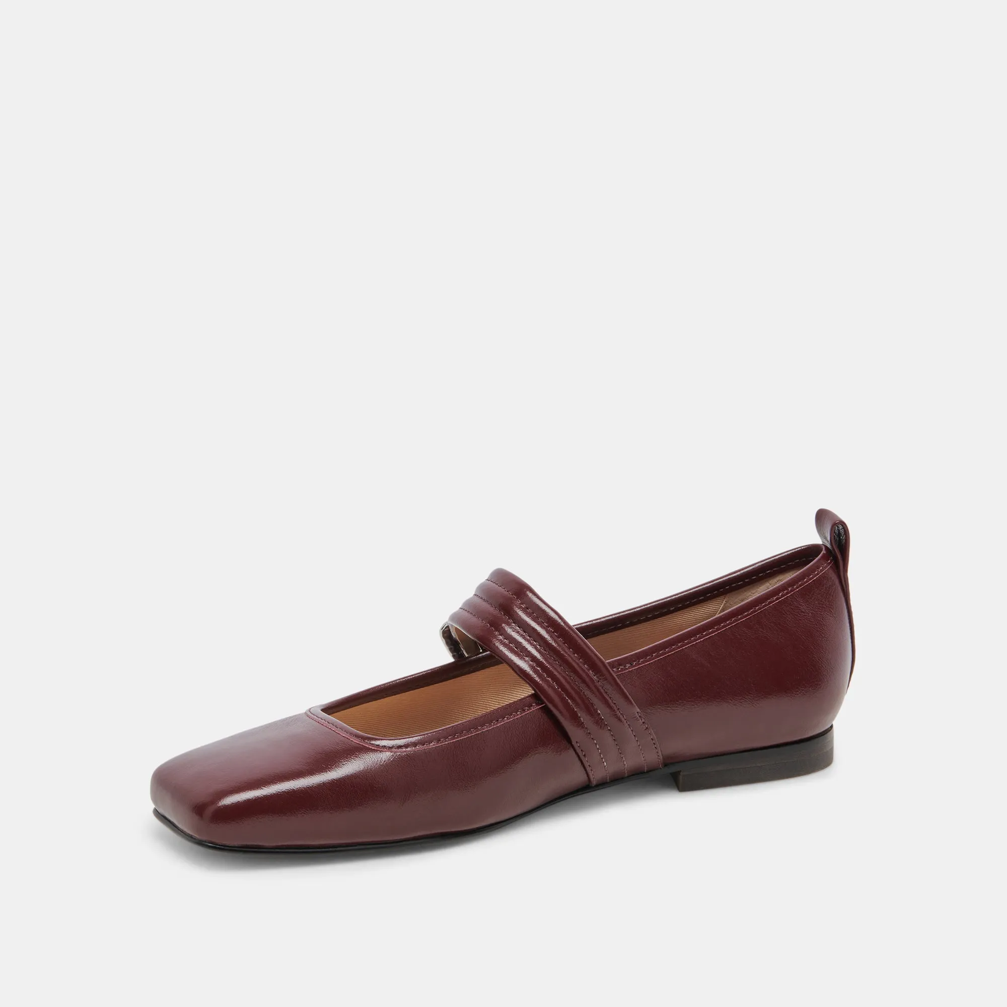 ARORA BALLETTFLATS BURGUNDER ROT KREPP-GLATT LEDER