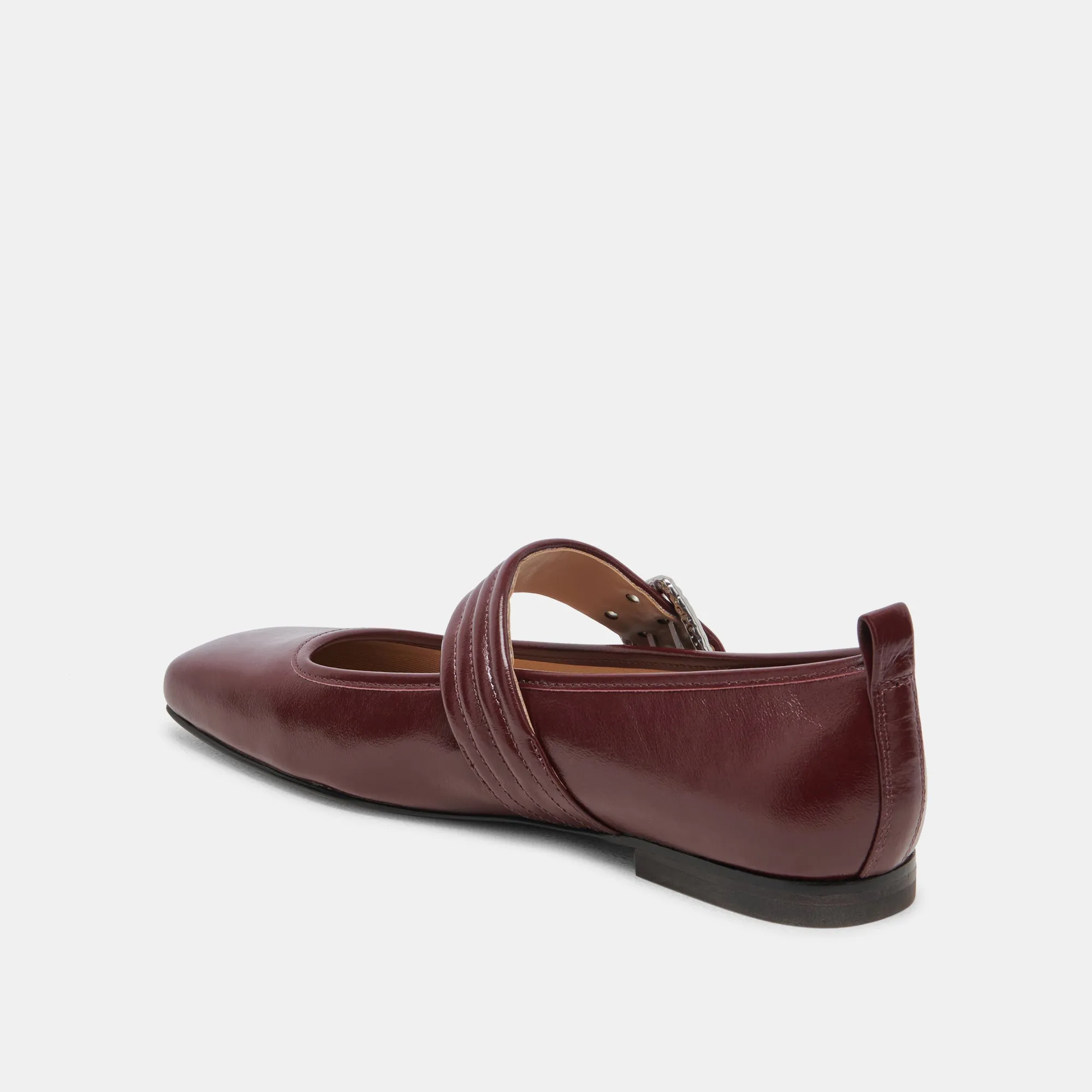 ARORA BALLETTFLATS BURGUNDER ROT KREPP-GLATT LEDER
