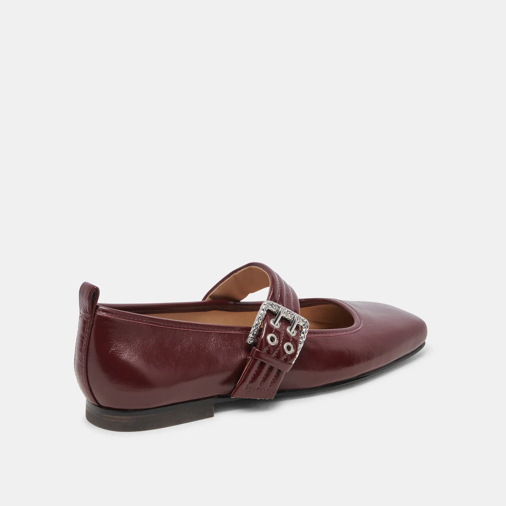 ARORA BALLETTFLATS BURGUNDER ROT KREPP-GLATT LEDER