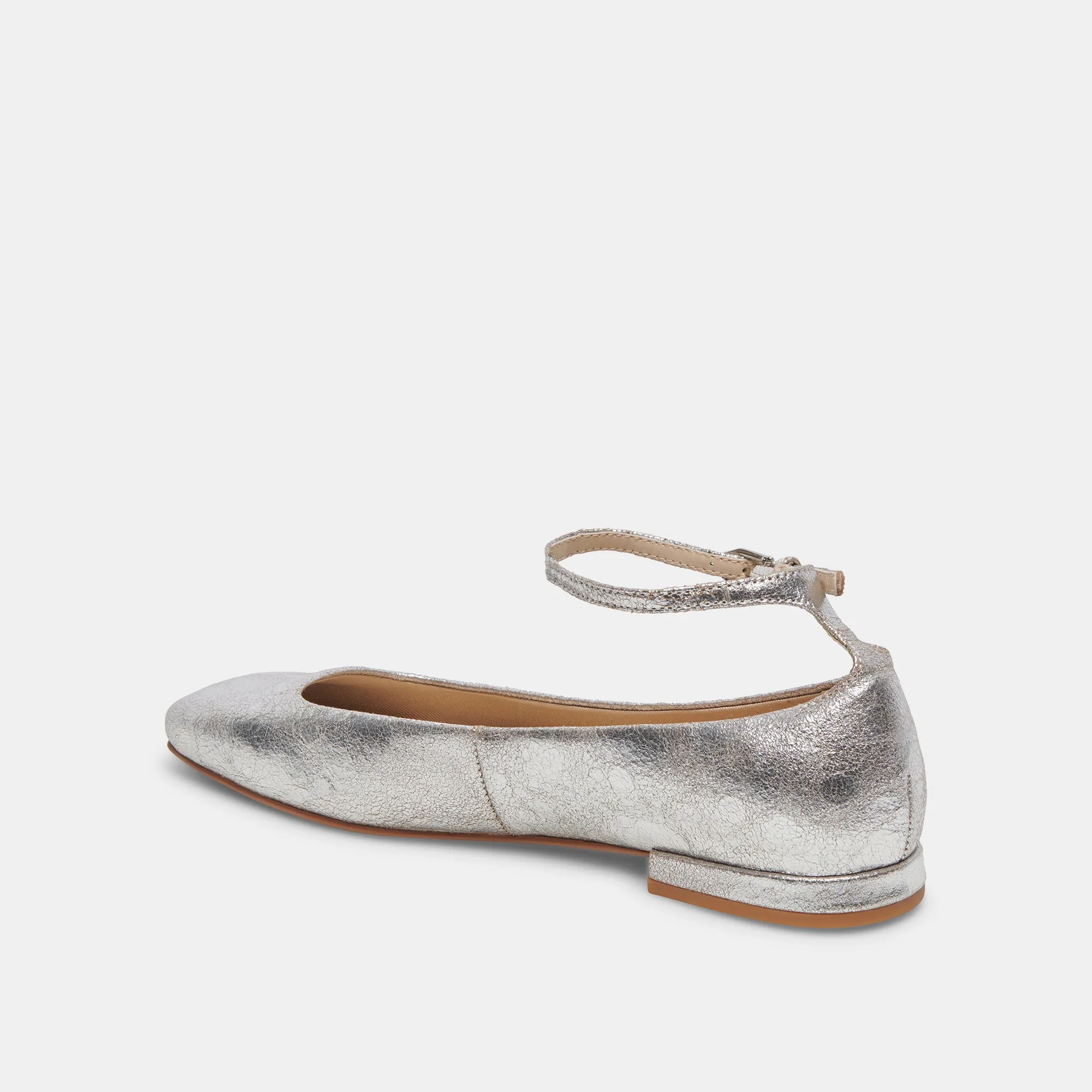 ASHYA BALLET FLATS SILBER ANTIKLEDER
