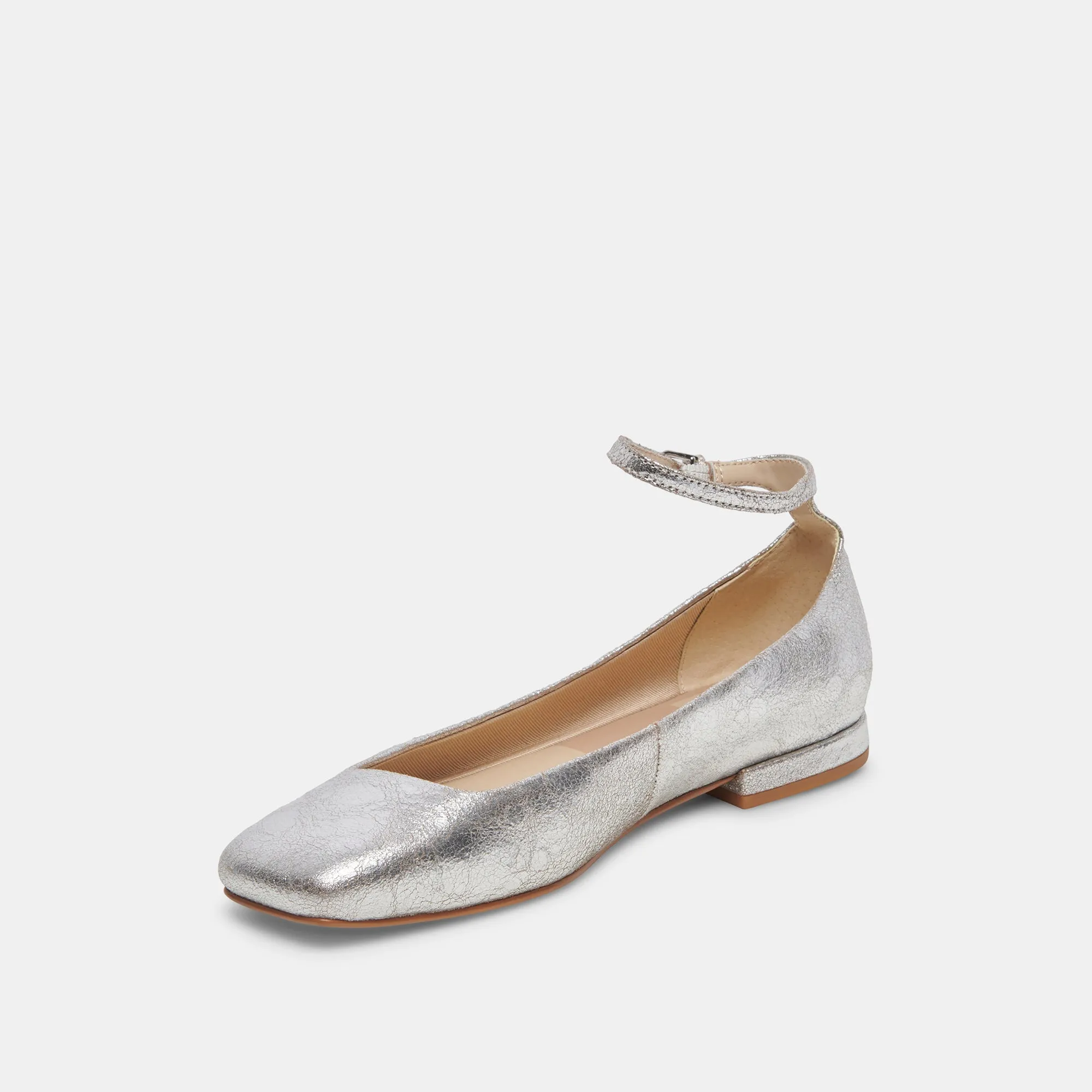 ASHYA BALLET FLATS SILBER ANTIKLEDER