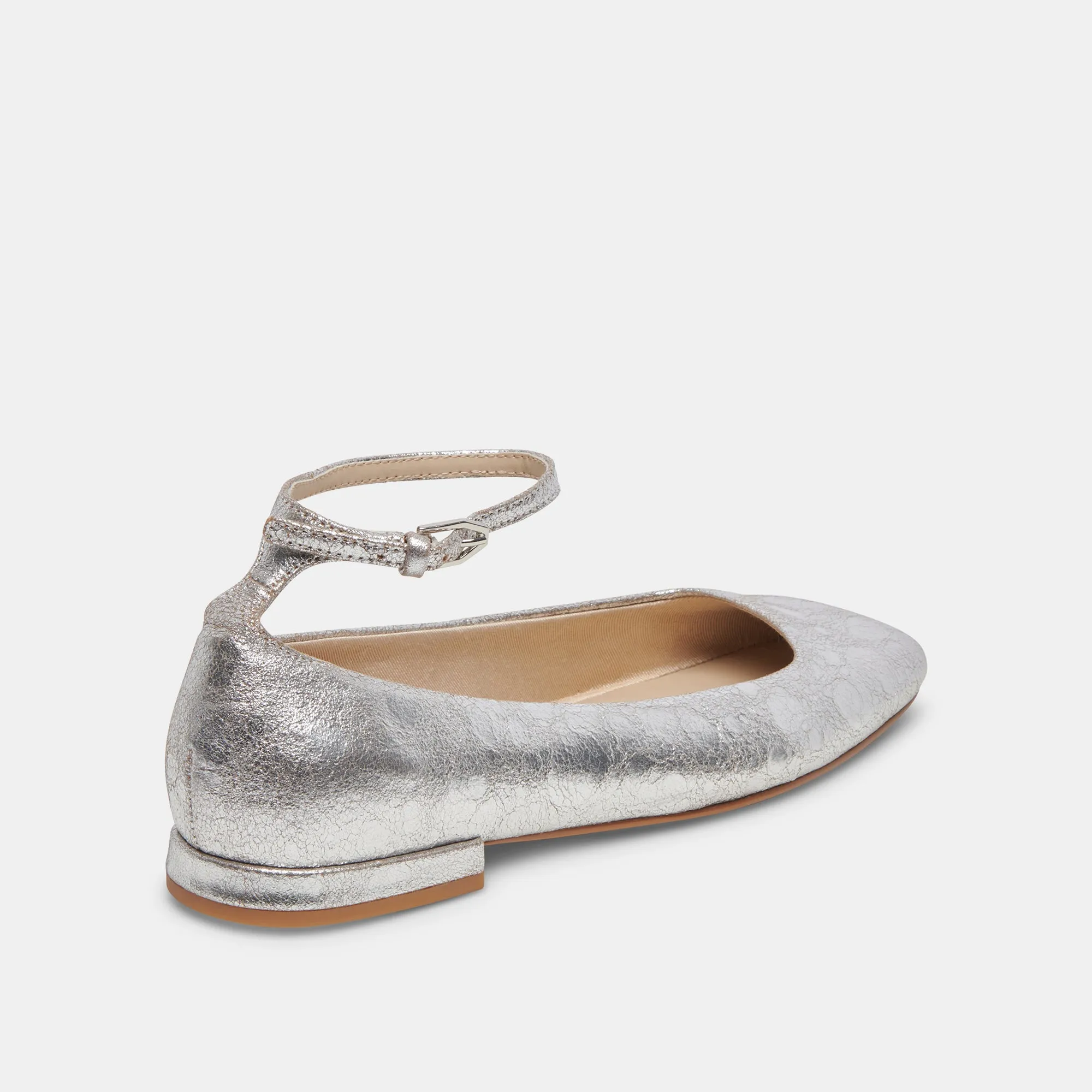 ASHYA BALLET FLATS SILBER ANTIKLEDER