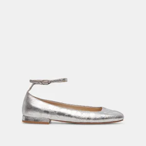 ASHYA BALLET FLATS SILBER ANTIKLEDER