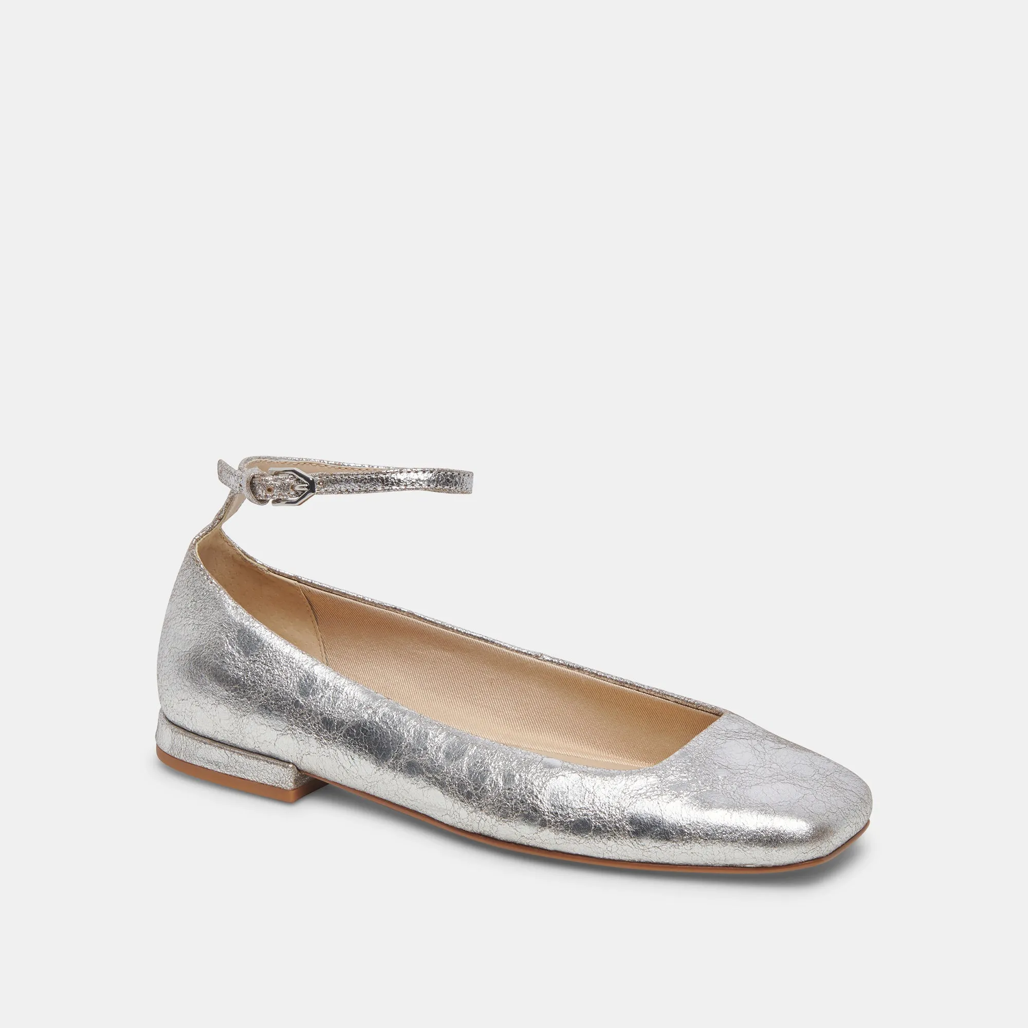 ASHYA BALLET FLATS SILBER ANTIKLEDER