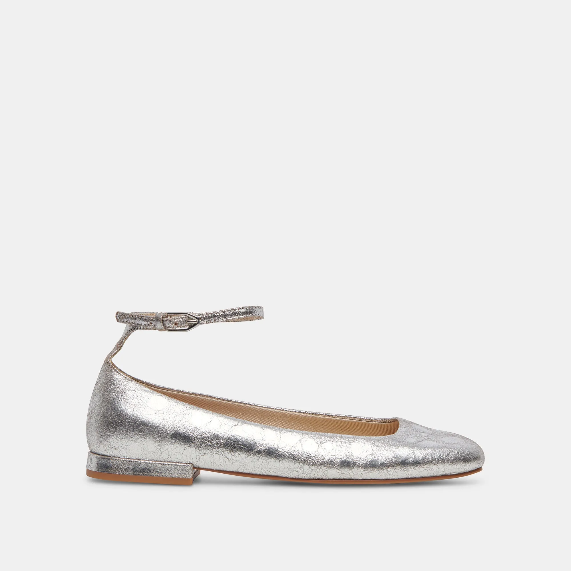 ASHYA BALLET FLATS SILBER ANTIKLEDER
