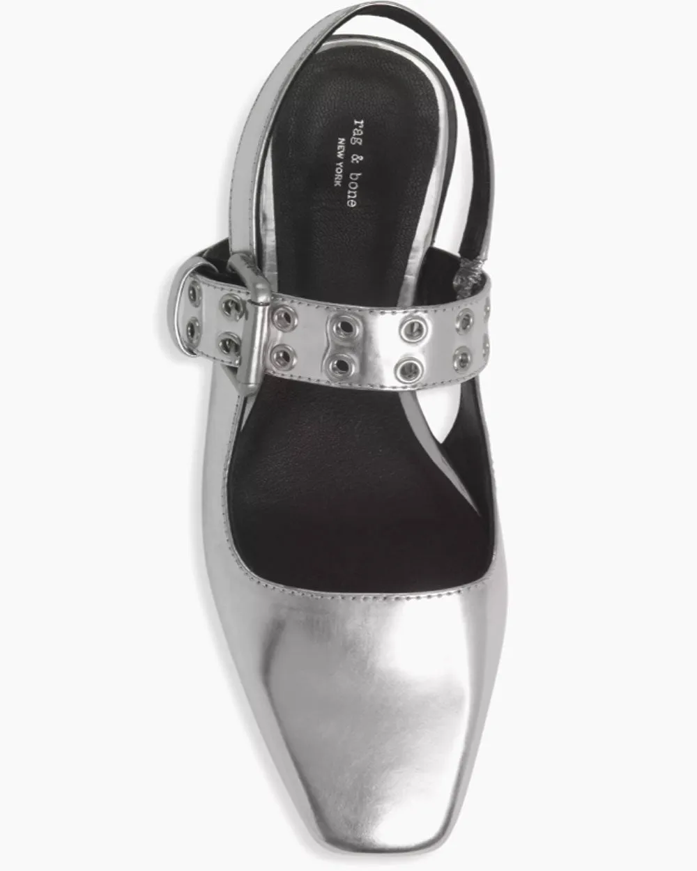 Astra Metallic Slingback Flats in Silber