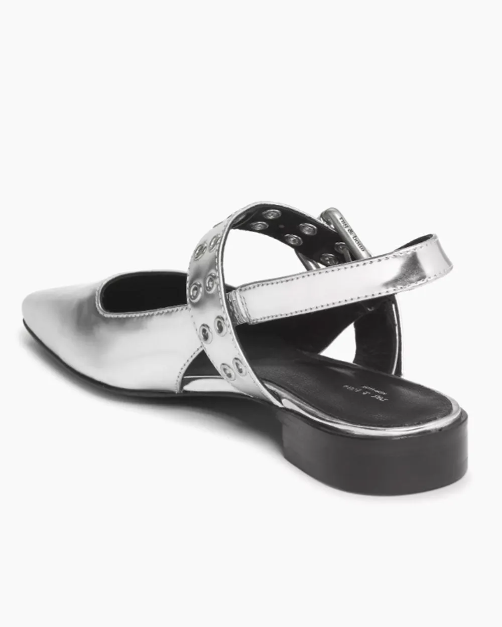 Astra Metallic Slingback Flats in Silber