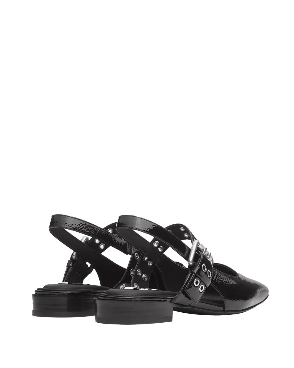 Astra Patent Slingback Flachschuh in Schwarz