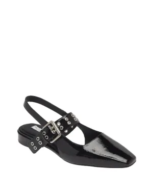 Astra Patent Slingback Flachschuh in Schwarz