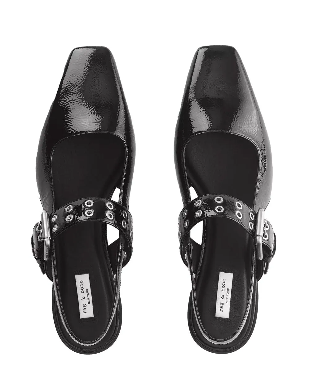 Astra Patent Slingback Flachschuh in Schwarz