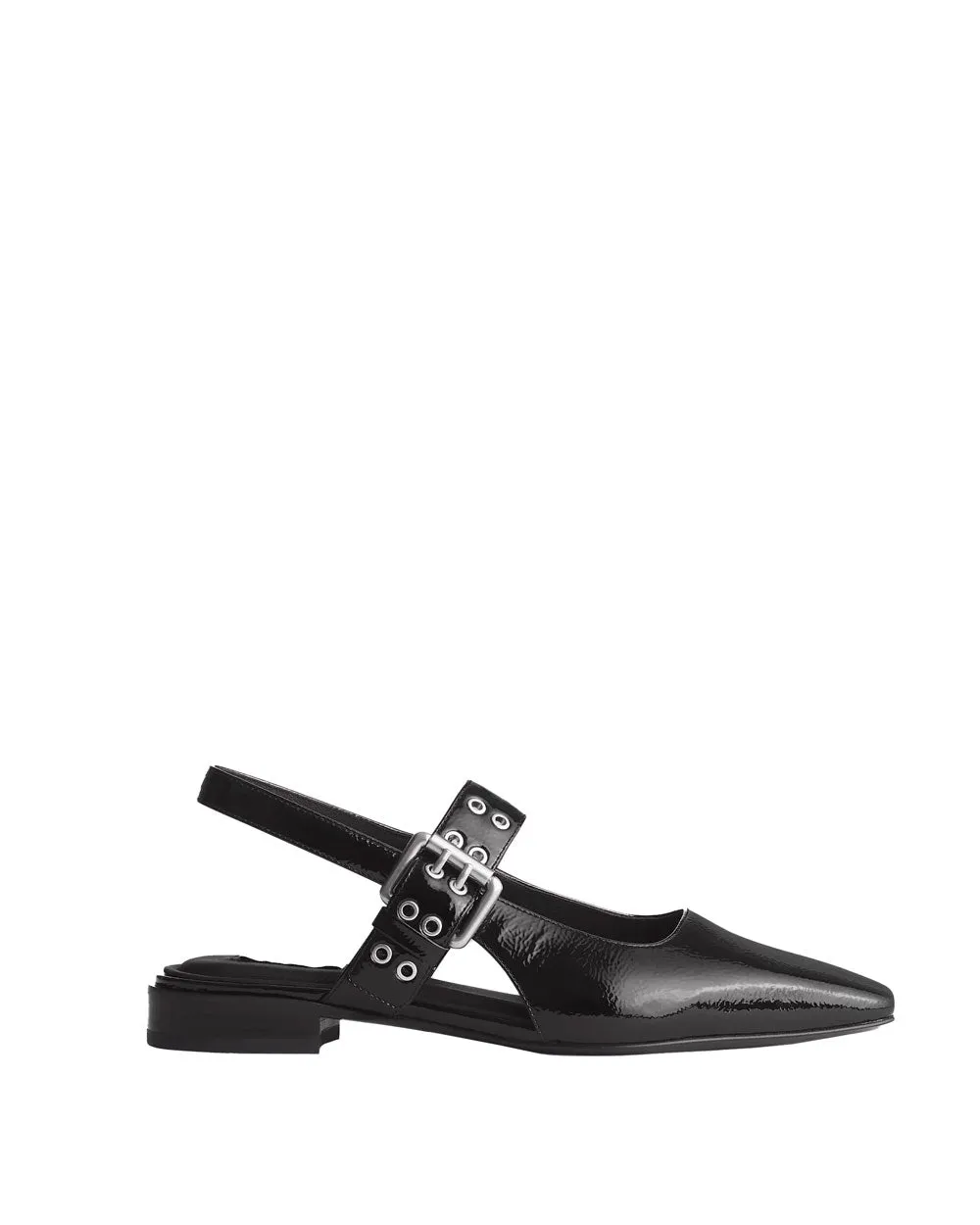 Astra Patent Slingback Flachschuh in Schwarz
