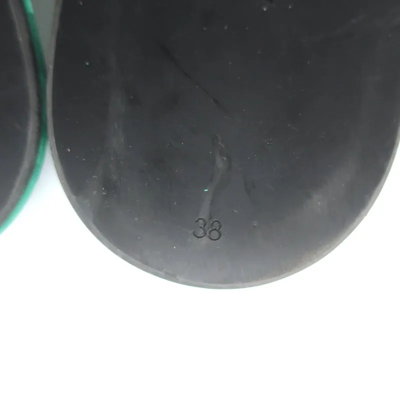 Balenciaga Hotel Slides Grün Logo Jacquard Größe 38 Flache Sandalen