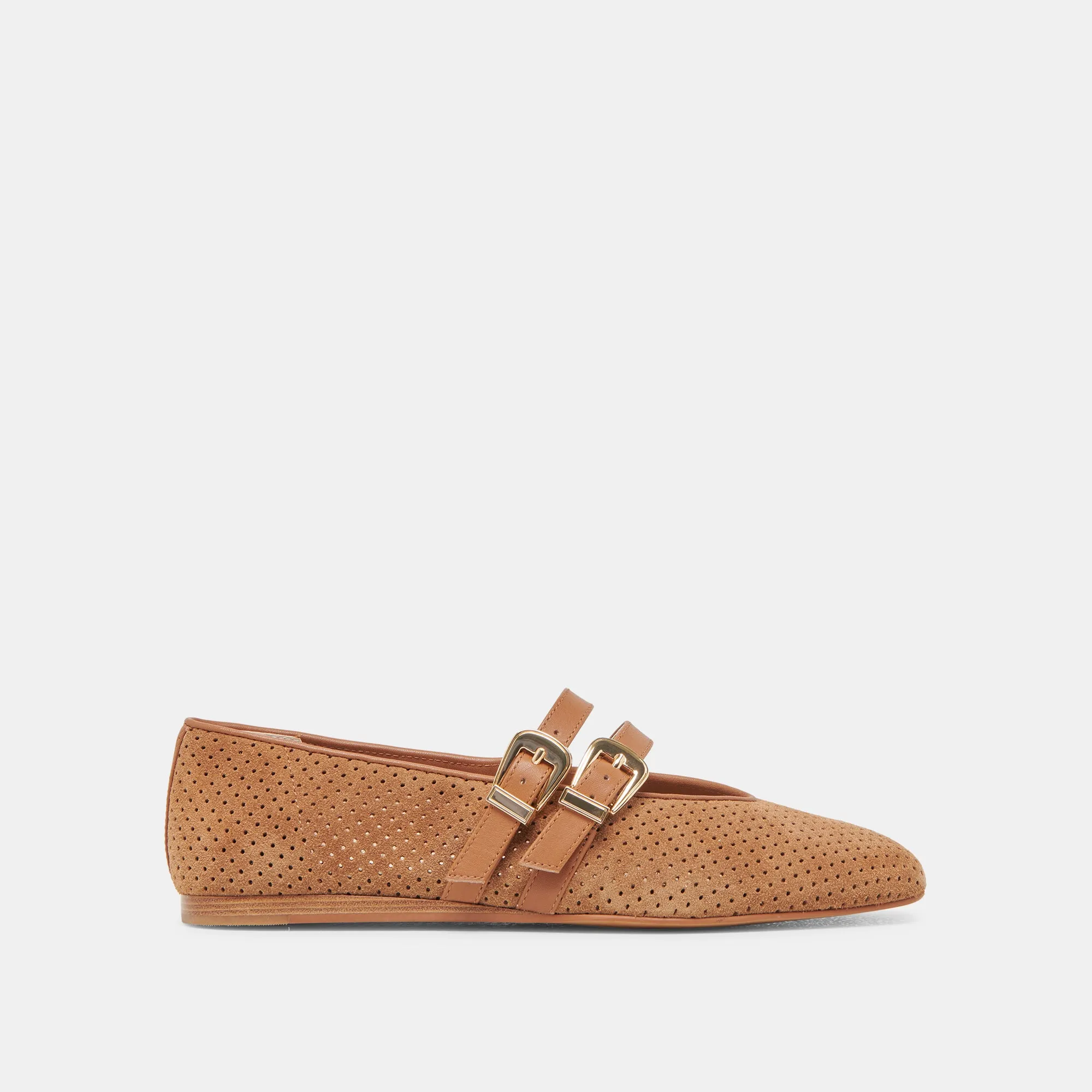 BAYLEE BALLETFLATS PECAN GELOCHTER WILDLEDER