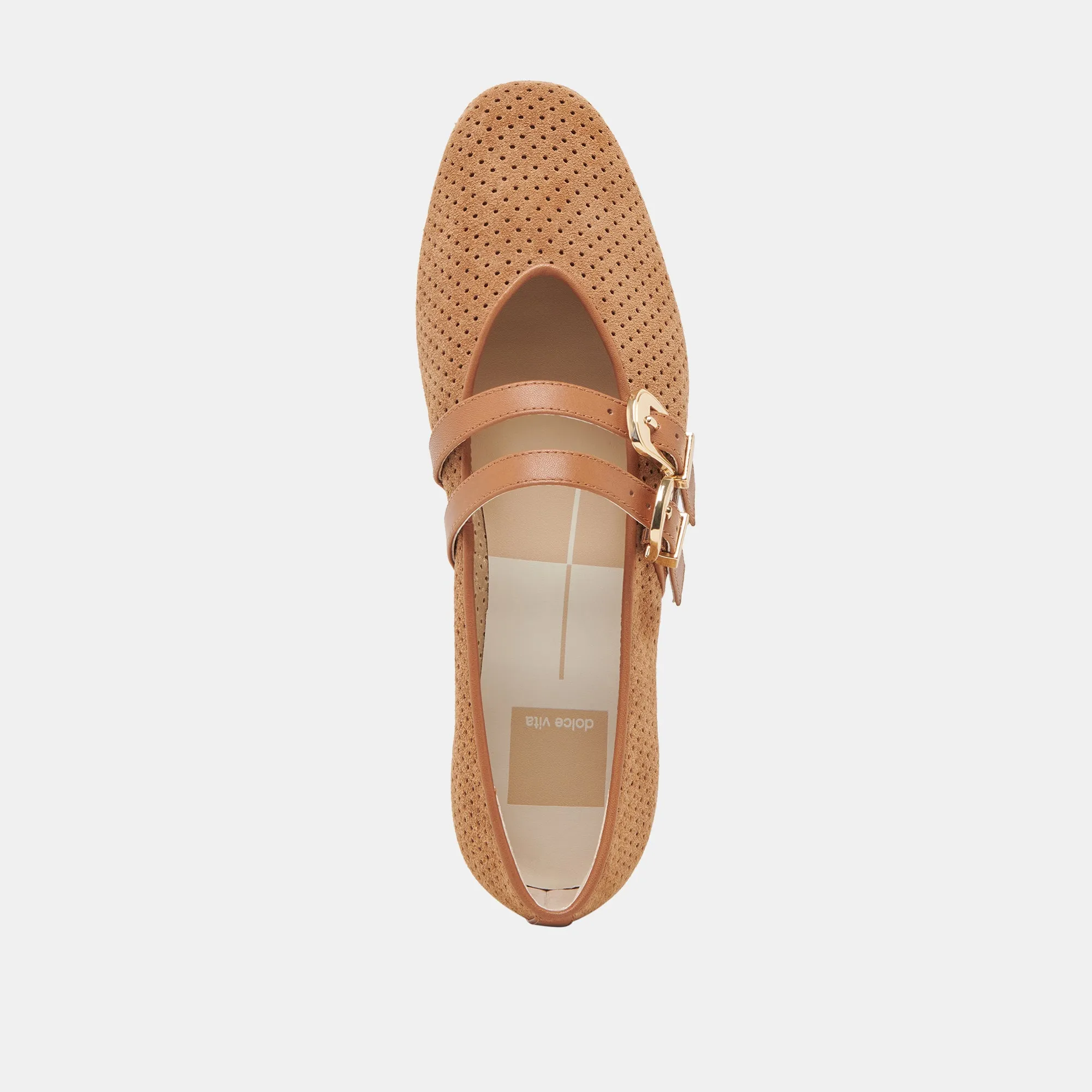 BAYLEE BALLETFLATS PECAN GELOCHTER WILDLEDER