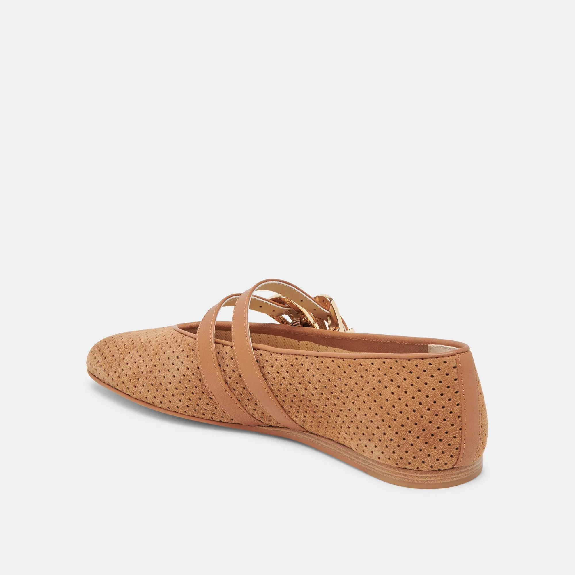 BAYLEE BALLETFLATS PECAN GELOCHTER WILDLEDER