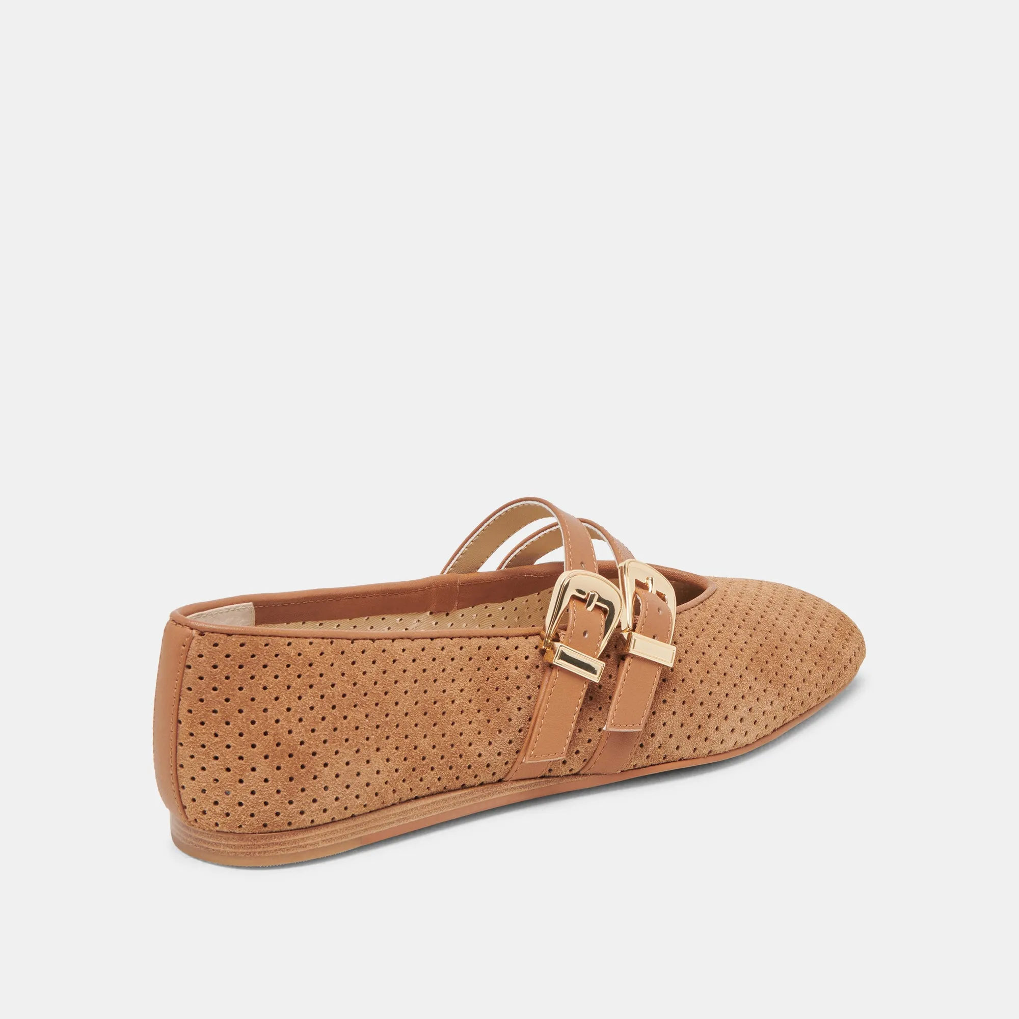 BAYLEE BALLETFLATS PECAN GELOCHTER WILDLEDER