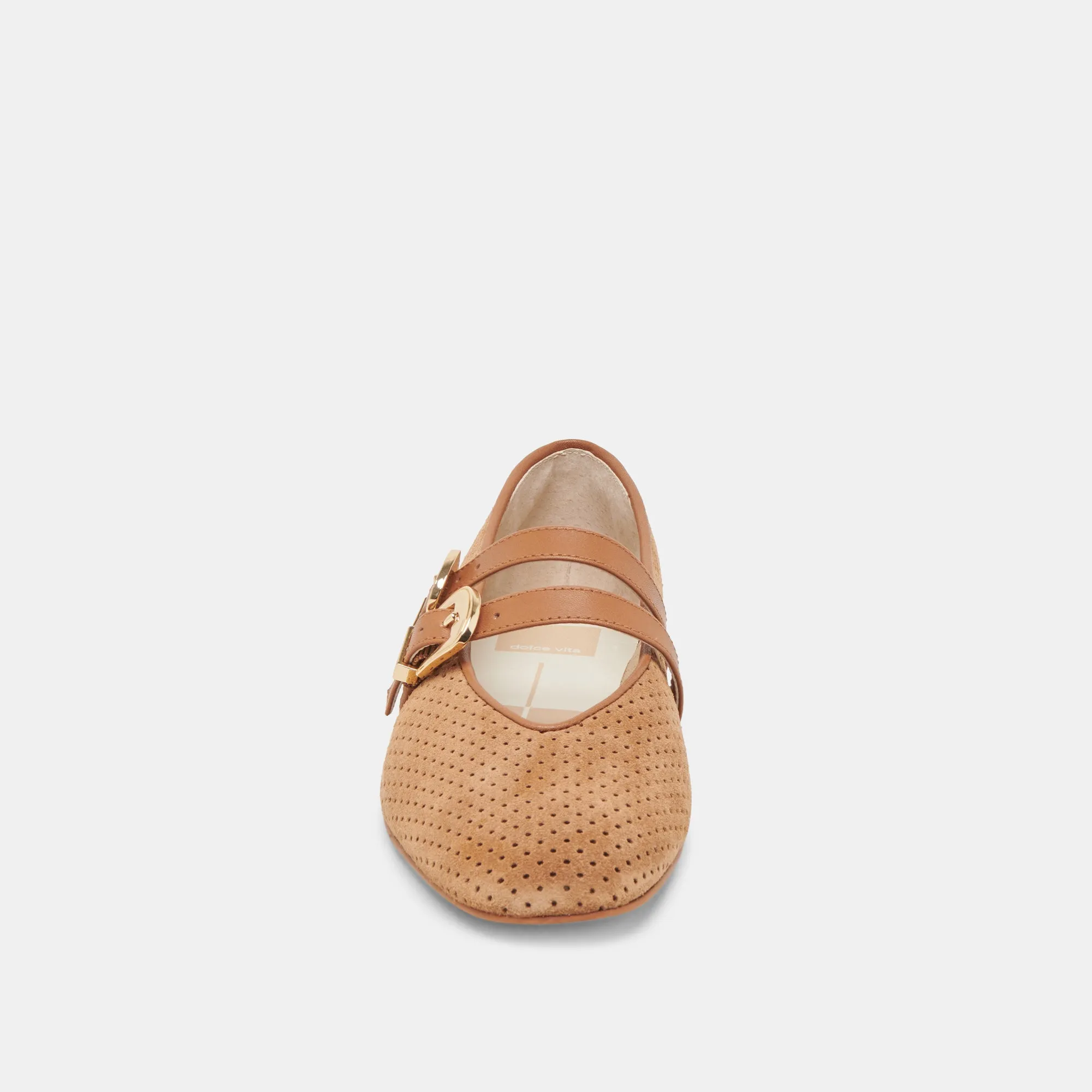 BAYLEE BALLETFLATS PECAN GELOCHTER WILDLEDER