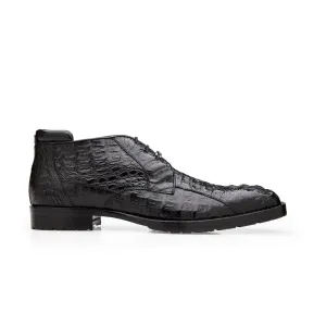 Belvedere Exotische Leder Schuhe Belvedere Marcello in Schwarz Hornback Caiman Stiefeletten