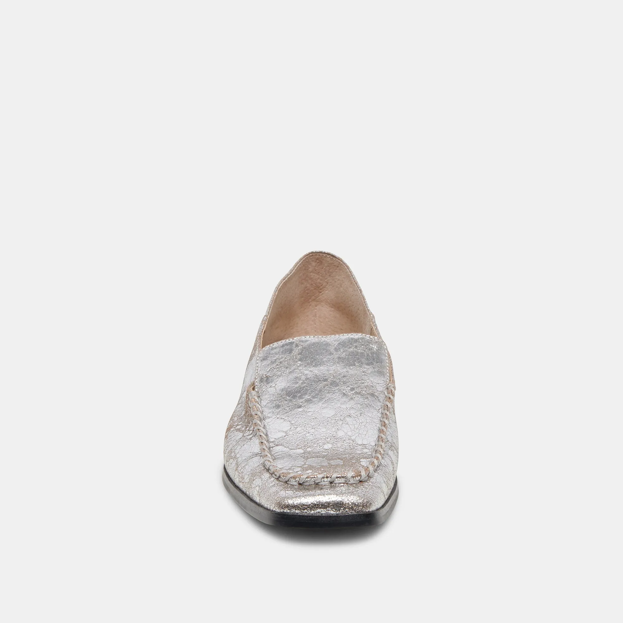 BENY WEITE FLATS SILBER ANTIKE LEDER