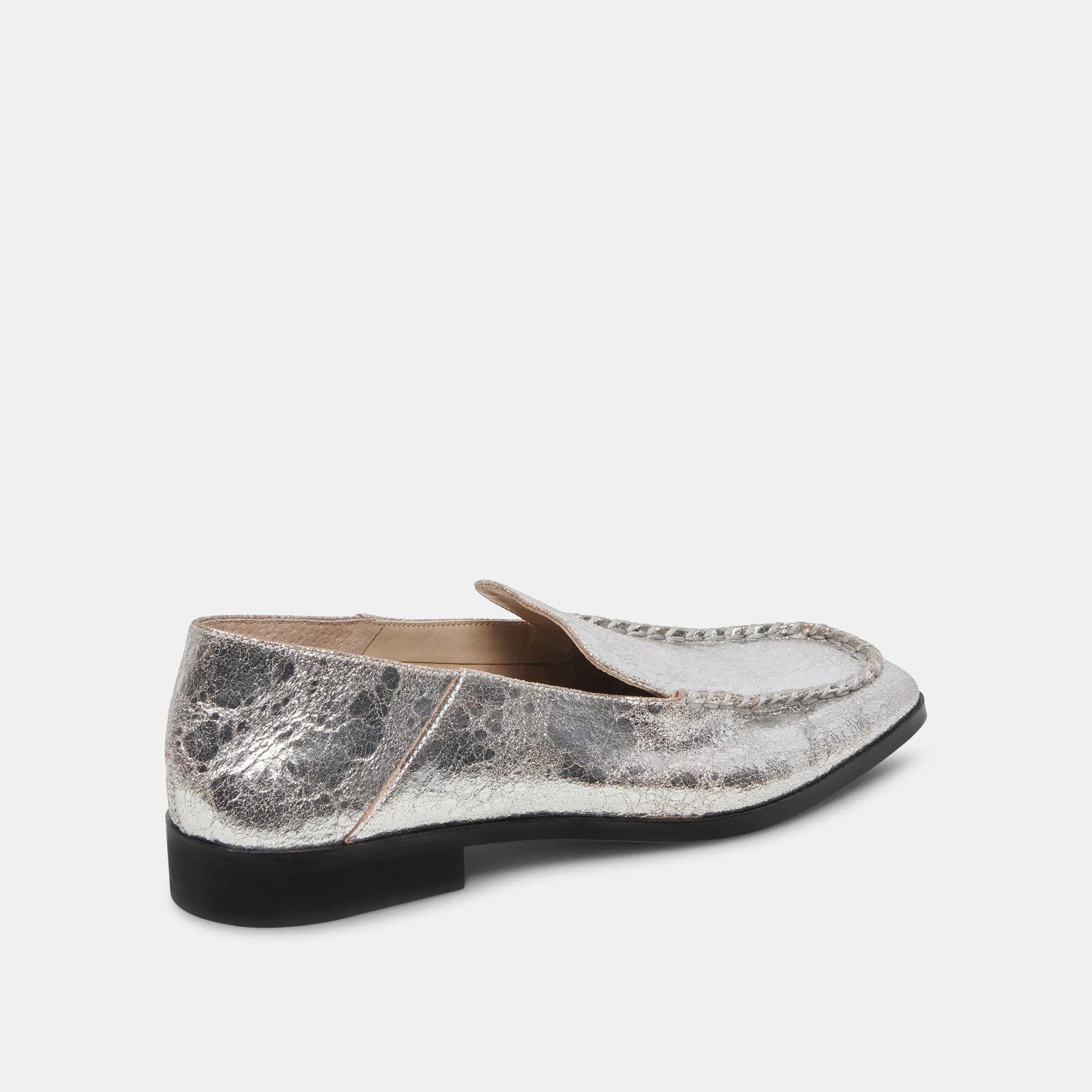 BENY WEITE FLATS SILBER ANTIKE LEDER