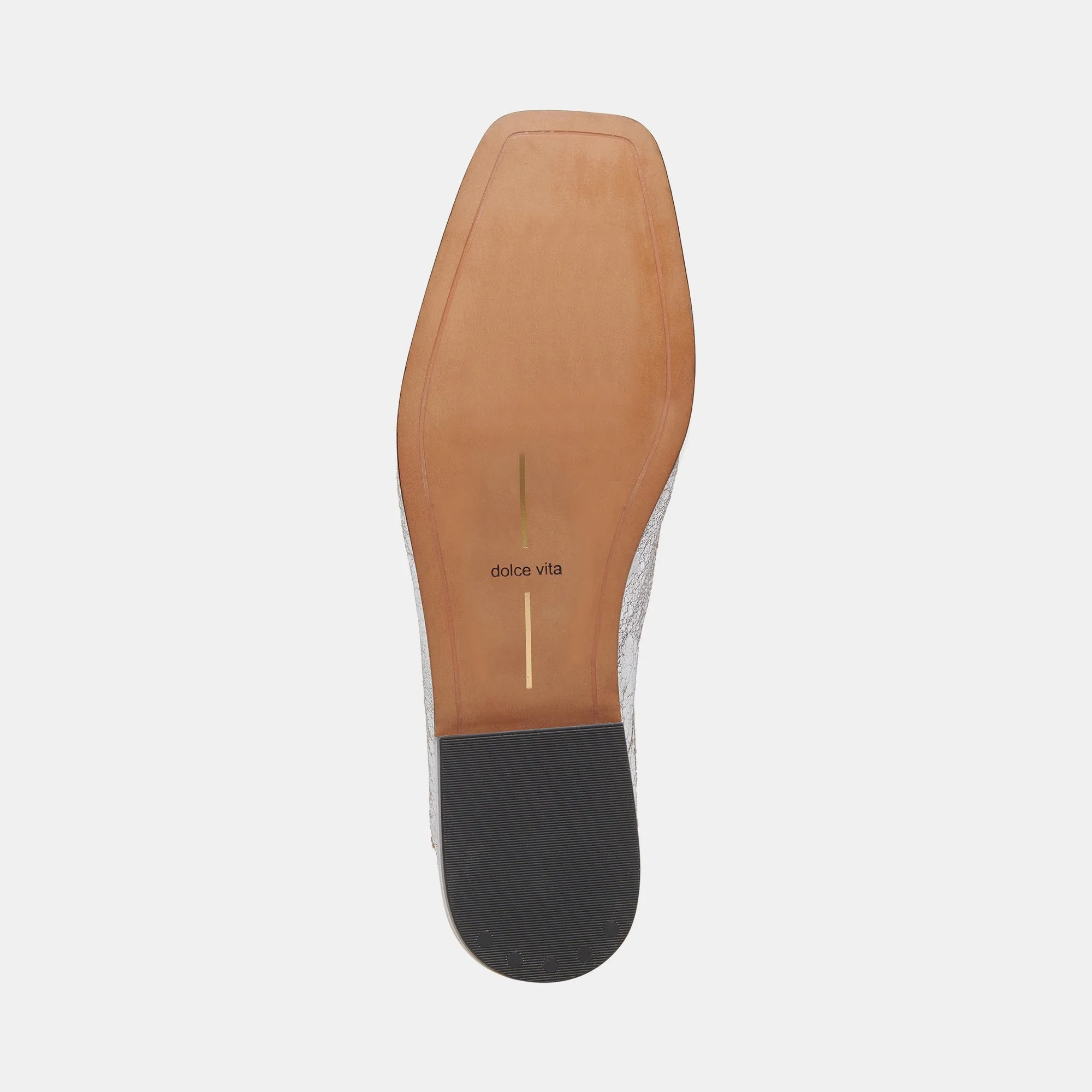 BENY WEITE FLATS SILBER ANTIKE LEDER