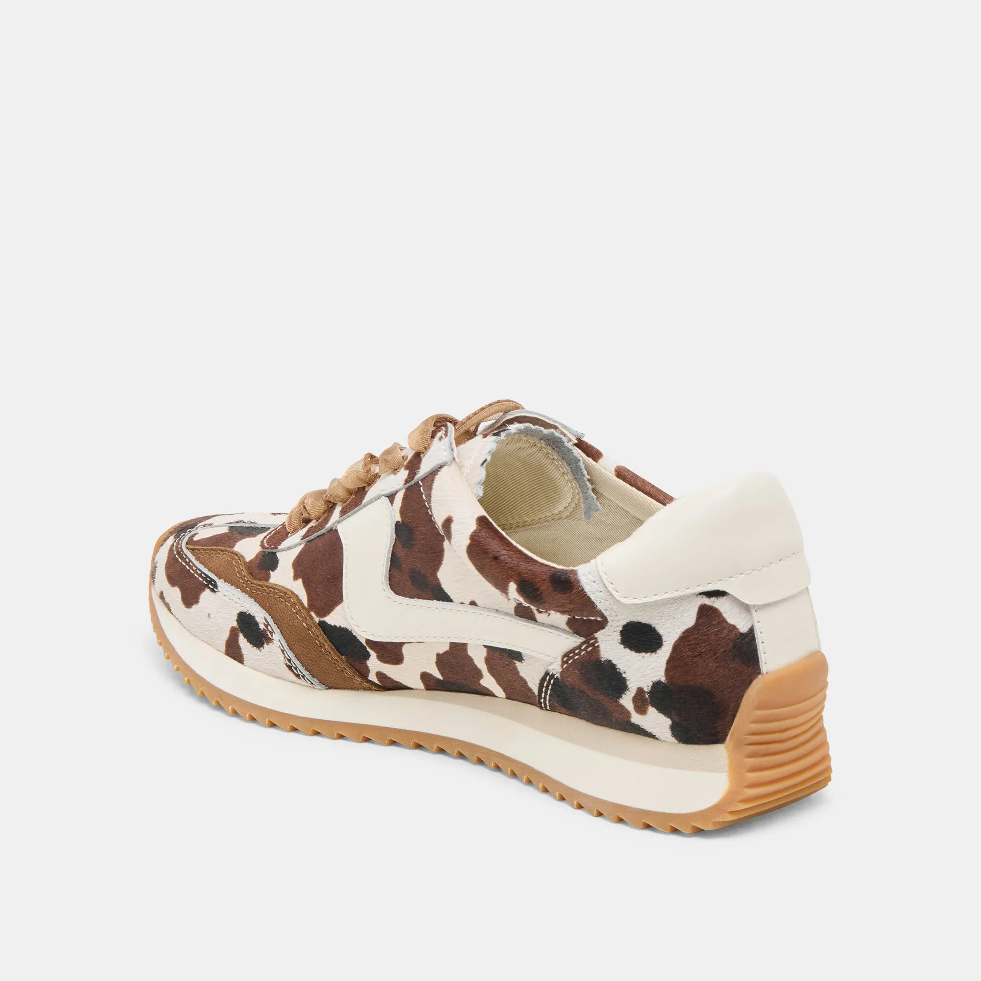 B.NTCD SNEAKERS KAKAO STIER KALBSHAAR