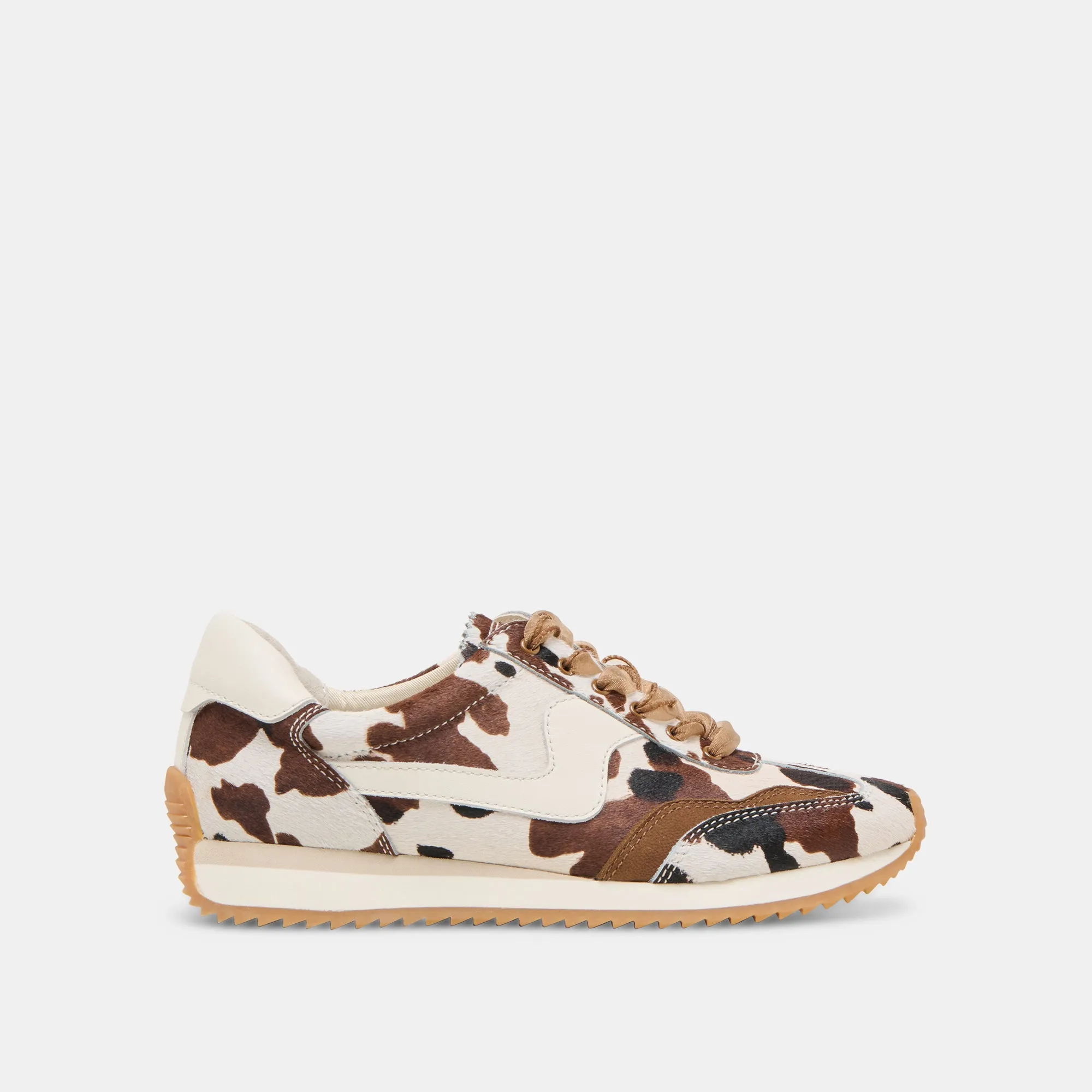 B.NTCD SNEAKERS KAKAO STIER KALBSHAAR