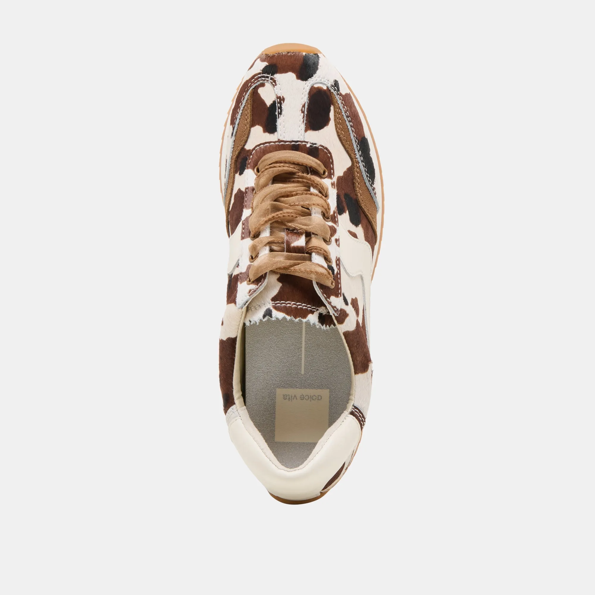 B.NTCD SNEAKERS KAKAO STIER KALBSHAAR