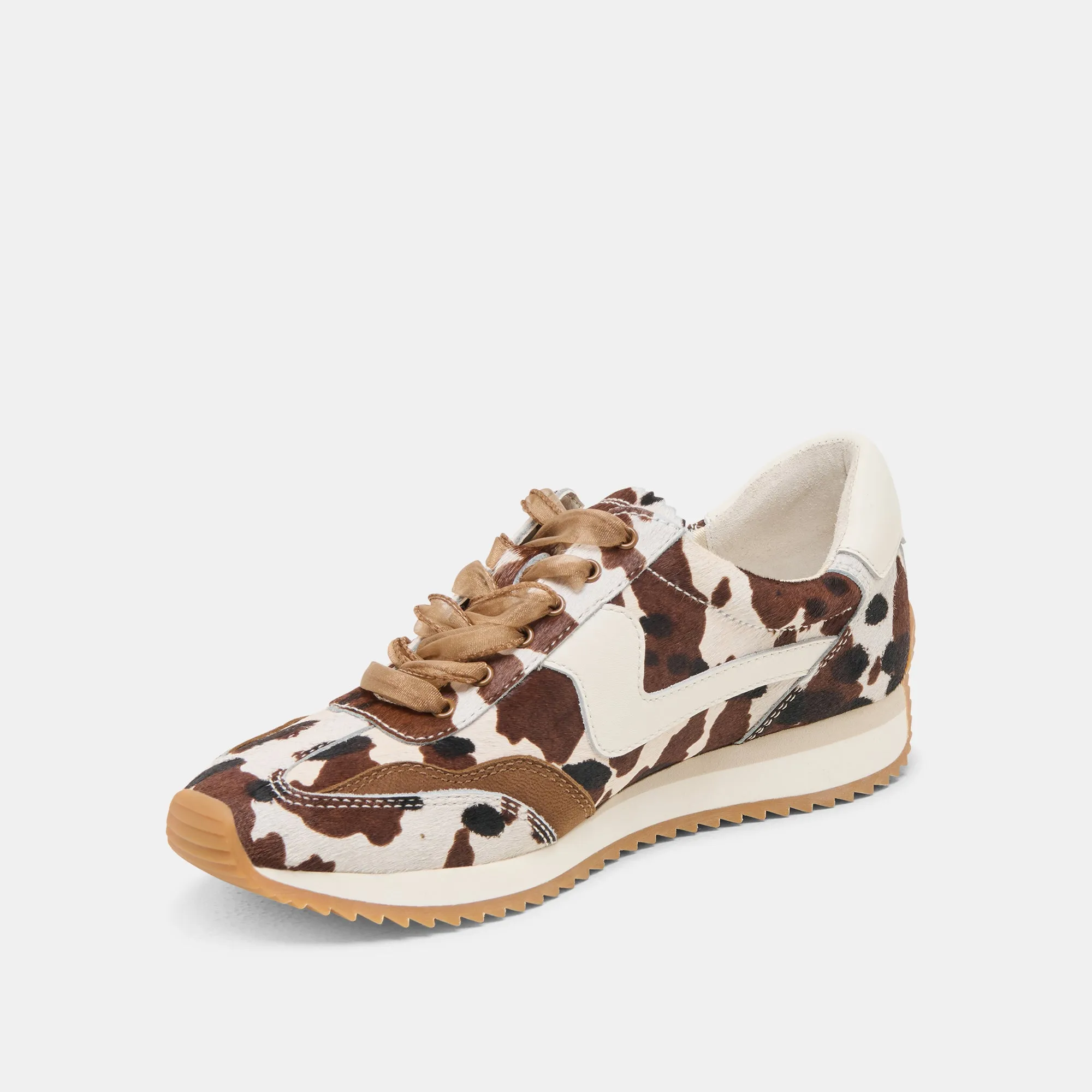 B.NTCD SNEAKERS KAKAO STIER KALBSHAAR