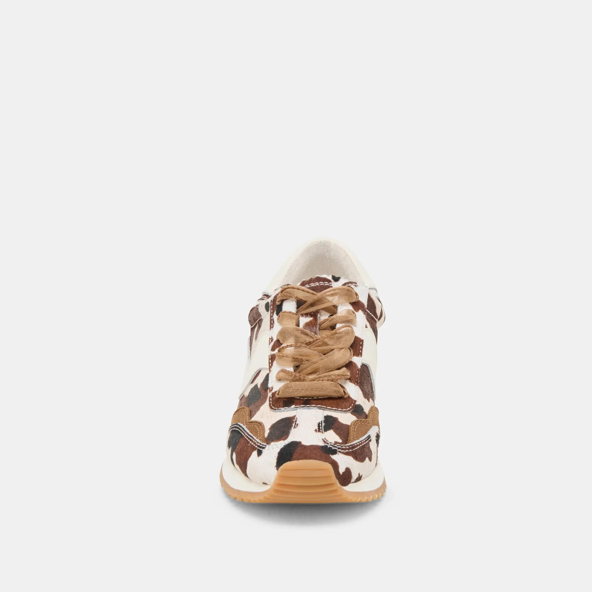 B.NTCD SNEAKERS KAKAO STIER KALBSHAAR