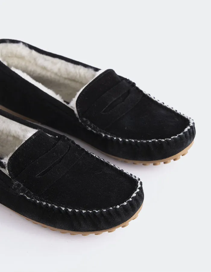 Bobble Wildleder in Schwarz